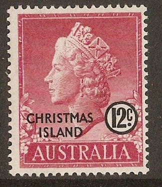 Christmas Island 1958 12c Carmine. SG7