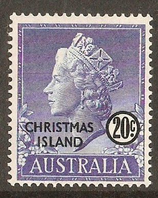 Christmas Island 1958 20c Blue. SG8.