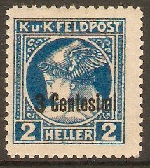 Issue for Italy 1918 3c on 2h Blue - Newspaper Stamp. SGN20.