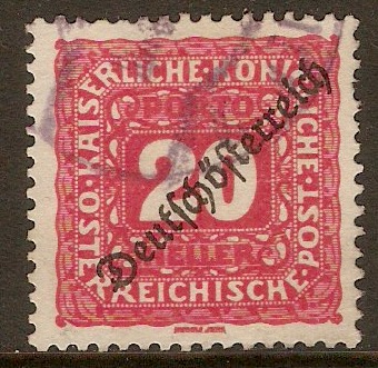 Austria 1919 20h Carmine Postage Due. SGD326.