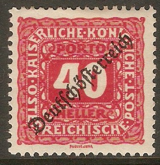 Austria 1919 40h Carmine Postage Due. SGD329.