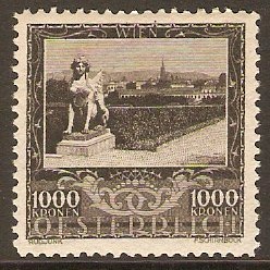 Austria 1923 1000k Black - Charity Series. SG562.