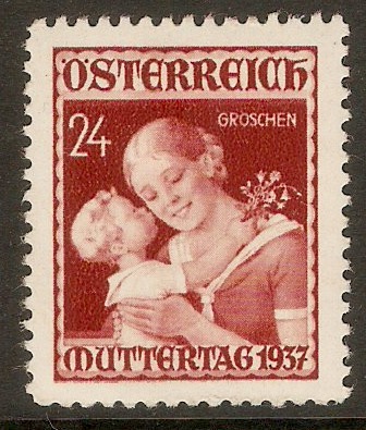 Austria 1937 24g Mothers' Day stamp. SG804.