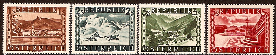 Austria 1949 Pictorial stamps. SG952A-SG955A.