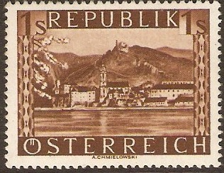 Austria 1945 1s Brown - Views Series. SG952A.