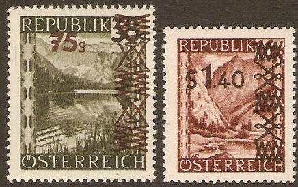 Austria 1947 Surcharge Set. SG1069-SG1070a.