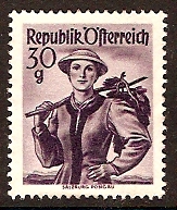 Austria 1948 30g Dull violet. SG1115.