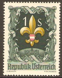 Austria 1951 1s. Red Yellow and Green. SG1231.