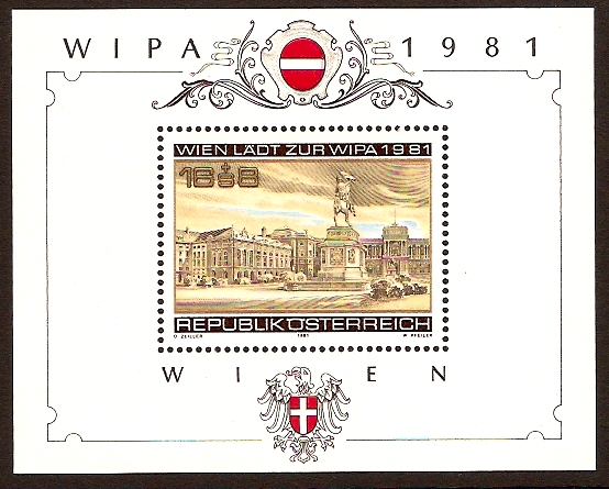 Austria 1981 WIPA 1981 Stamp Exhibition Sheet. SGMS1893.