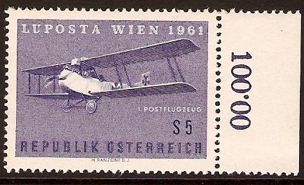 Austria 1961 5s. Blue - "Luposta" Exhibition Vienna. SG1363.
