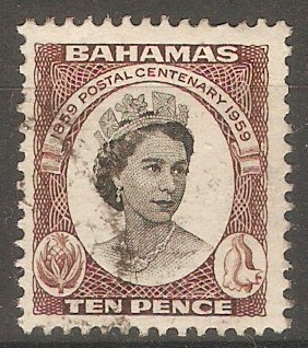 Bahamas 1959 10d Black and chocolate. SG220.