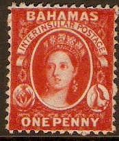 Bahamas 1863 1d Red. SG24.