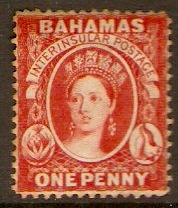 Bahamas 1863 1d Scarlet-vermilion. SG33x.