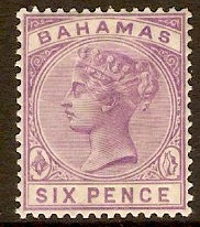 Bahamas 1884 6d Mauve. SG54.
