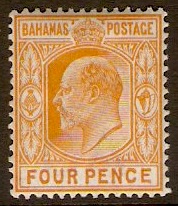 Bahamas 1902 4d Orange. SG64. - Click Image to Close