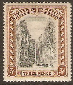 Bahamas 1911 3d Black and brown. SG77.