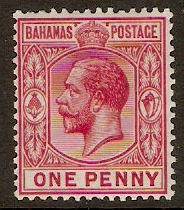 Bahamas 1912 1d Carmine. SG82.
