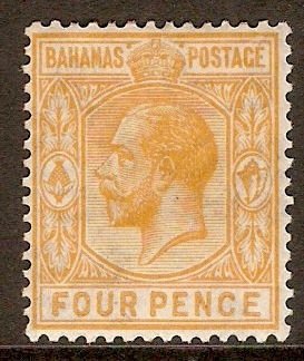 Bahamas 1921 4d Orange-yellow. SG121.