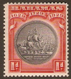 Bahamas 1930 1d Black and scarlet. SG126.