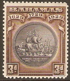 Bahamas 1930 3d Black and deep brown. SG127.