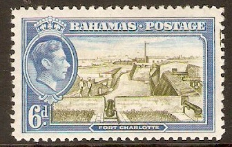 Bahamas 1938 6d Green and blue. SG159.