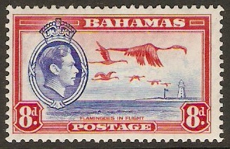 Bahamas 1938 8d Ultramarine and scarlet. SG160.