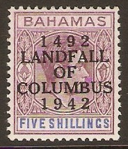 Bahamas 1942 5s Purple & blue. SG174a.