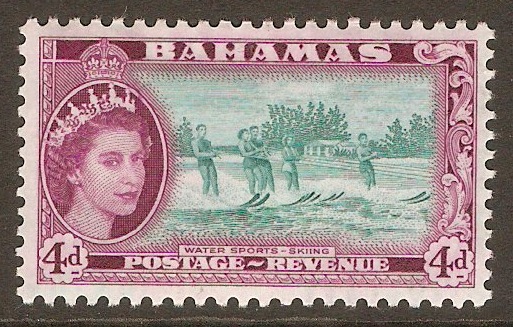 Bahamas 1954 4d Turq.-green and deep reddish purple. SG206.