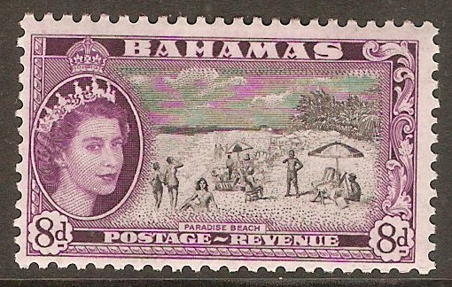 Bahamas 1954 8d Black and reddish lilac. SG209.