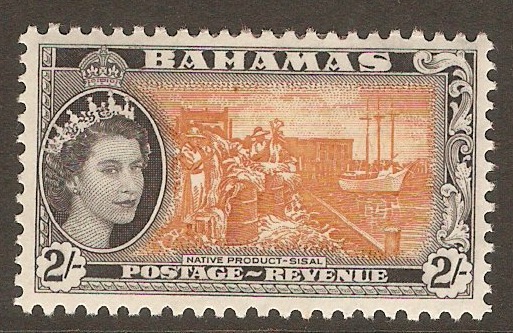 Bahamas 1954 2s Orange-brown and black. SG212.