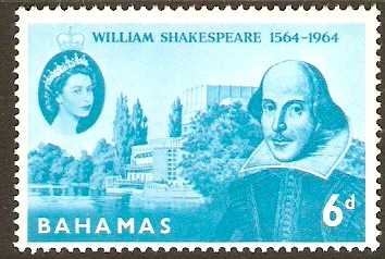 Bahamas 1964 6d Shakespeare Commemoration Stamp. SG244.
