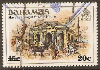 Bahamas 1983 20c on 15c Slave Trading. SG645.