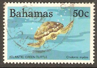 Bahamas 1984 50c Atlantic Green Turtle. SG693.