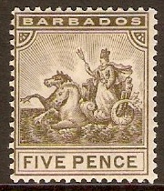 Barbados 1892 5d Grey-olive. SG110.
