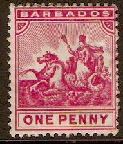 Barbados 1905 1d Carmine. SG137.