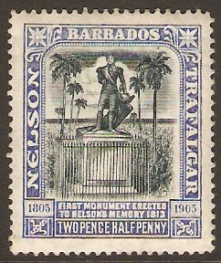 Barbados 1906 2d Black and bright blue. SG149.