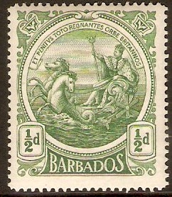 Barbados 1916 d Green. SG182.