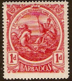 Barbados 1916 1d Deep red. SG183.