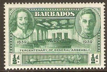 Barbados 1939 d Green. SG257.