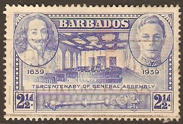 Barbados 1939 2d Bright ultramarine. SG260.