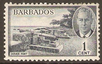 Barbados 1950 1c Indigo. SG271.