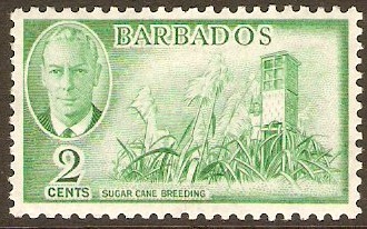 Barbados 1950 2c Emerald-green. SG272.
