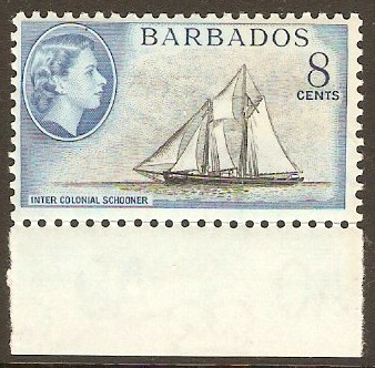 Barbados 1953 8c Black and blue. SG295.
