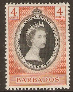 Barbados 1953 Coronation Stamp. SG302.
