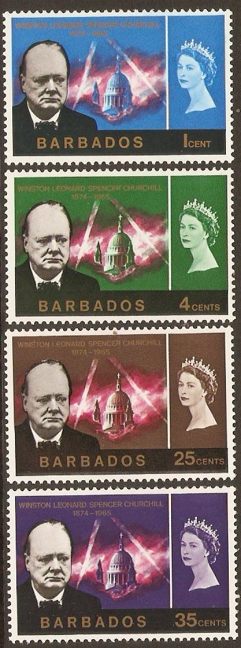 Barbados 1966 Churchill Commemoration Set. SG336-SG339.