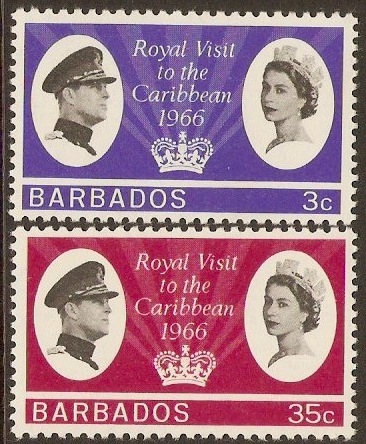 Barbados 1966 Royal Visit Set. SG340-SG341.