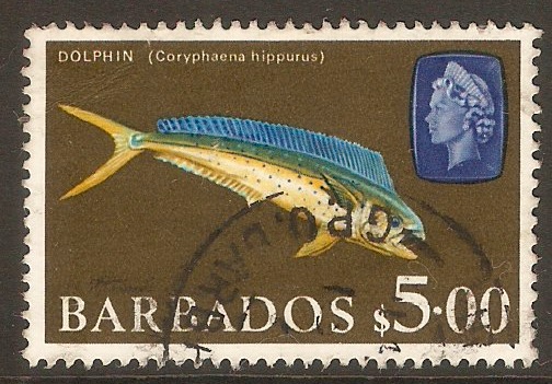 Barbados 1966 $5 Fish series. SG355a.