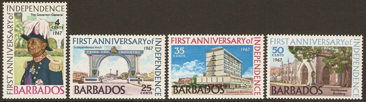 Barbados 1967 Independence Anniversary Set. SG367-SG370.