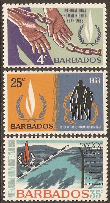 Barbados 1968 Human Rights Year Set. SG378-SG380.