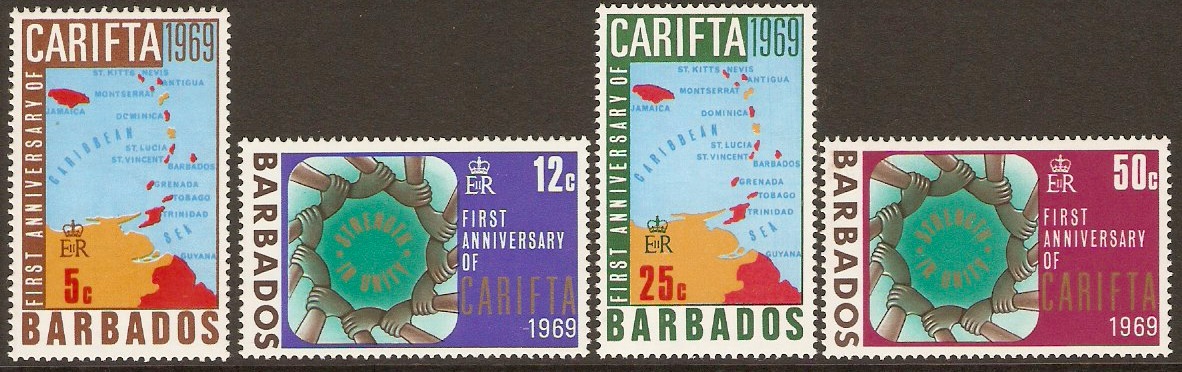 Barbados 1969 CARIFTA Set. SG386-SG389.